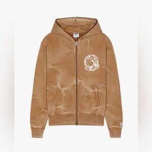 BBC Billionaire Boys Club Zip Helmet Hoodie Medium Tan Tie Dye Chipmunk  *Flawed